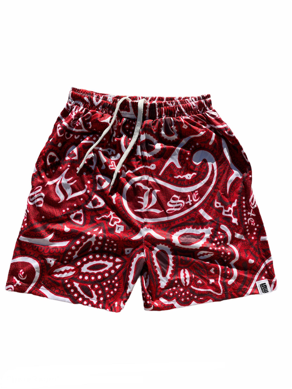 Red LS4E Paisley Shorts